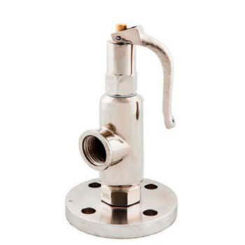 Safety relief valve cod. V70.71, V70.72, V70.73 with ducted exhaust flange connection with actuating lever