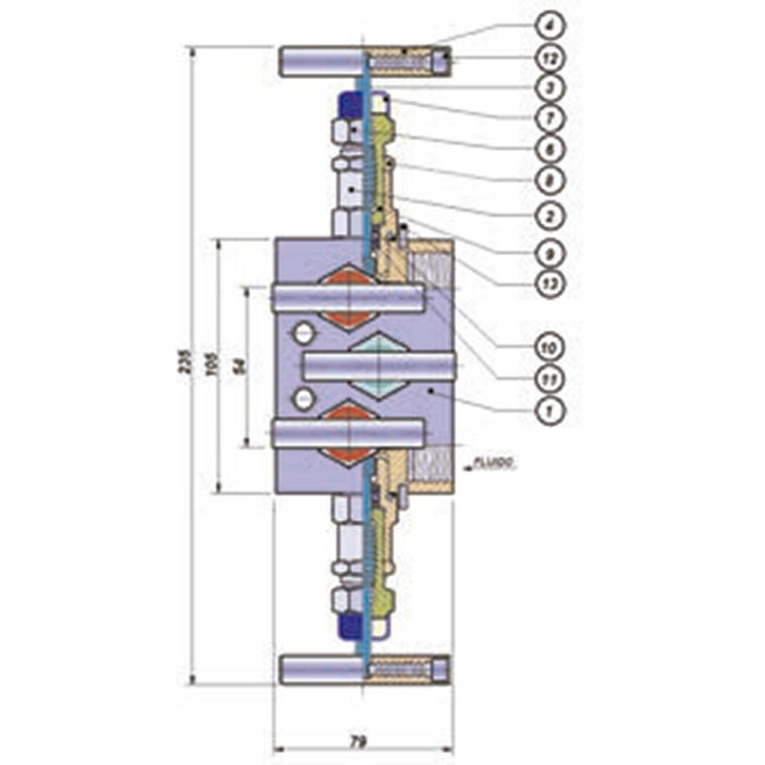 Manifold_5_Angle_Valves_in_Angle_2_ways_Mounting_Remote_Female_Side_drain_Cod.V111